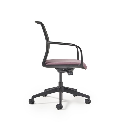 Lacey Meeting Chair - 5-Star Swivel Base - Black