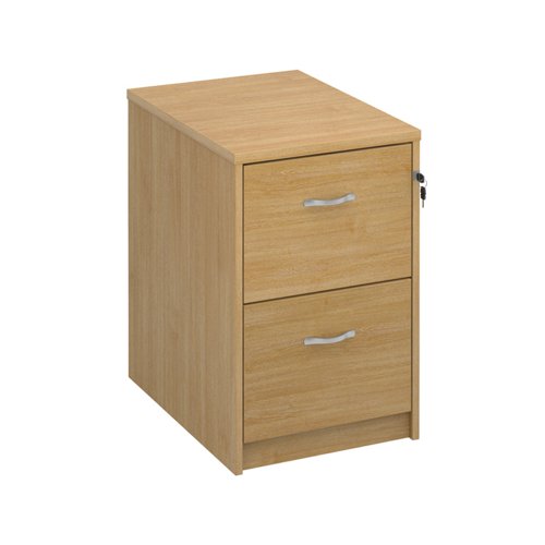 Wooden 2 drawer filing cabinet with silver handles 730mm high - oak Filing Cabinets LF2O