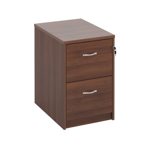 Wooden 2 drawer filing cabinet with silver handles 730mm high - walnut Filing Cabinets LF2W