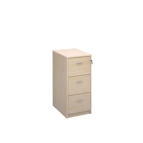 Wooden 3 drawer filing cabinet with silver handles 1045mm high - maple