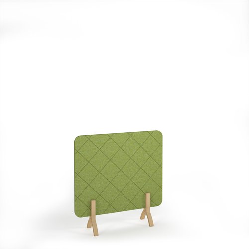 Lattice Acoustic Floor Standing Screen Wooden Legs 1200w 1200h - Fruit Green