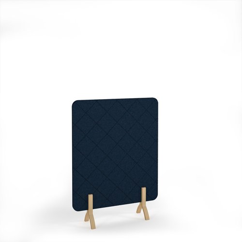 Lattice Acoustic Floor Standing Screen Wooden Legs 1200w 1600h - Dark Blue