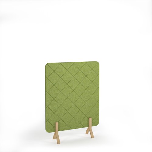 Lattice Acoustic Floor Standing Screen Wooden Legs 1200w 1600h - Fruit Green
