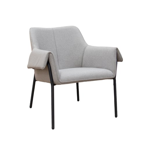 Liana lounge chair with black metal frame - light grey LIA01-LG Buy online at Office 5Star or contact us Tel 01594 810081 for assistance