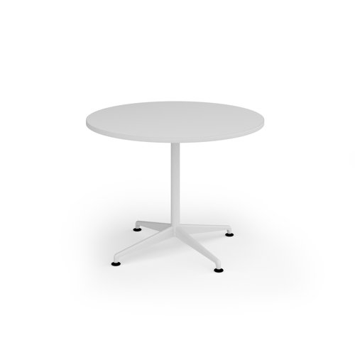 Loft circular dining table 1000 dia white frame white top