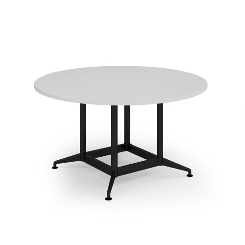 Loft table 1400 dia black frame and white top