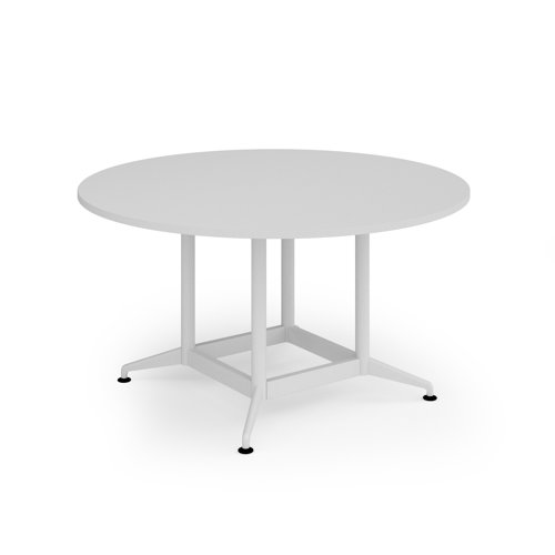 Loft table 1400 dia white frame and white top