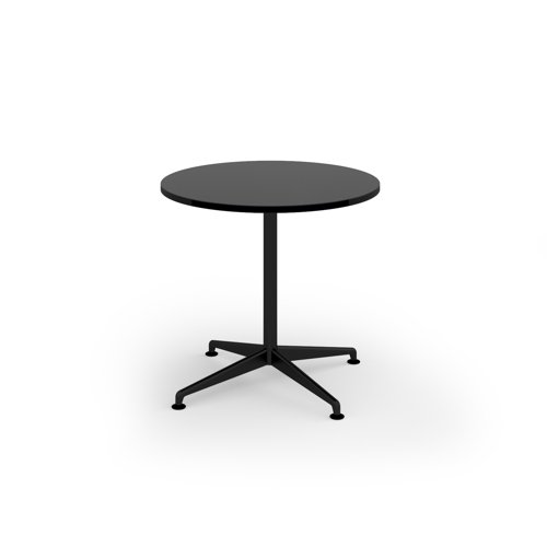 Loft circular dining table 800 dia black frame black top