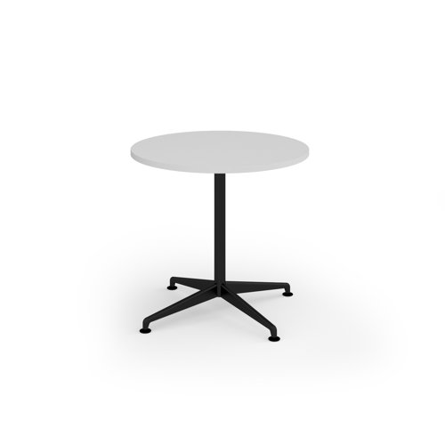 Loft circular dining table 800 dia black frame white top