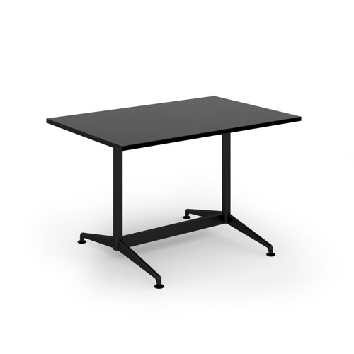 Loft dining table 1200w x 800d black frame and black top