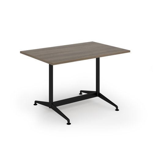 Loft dining table 1200w x 800d black frame and nebraska oak