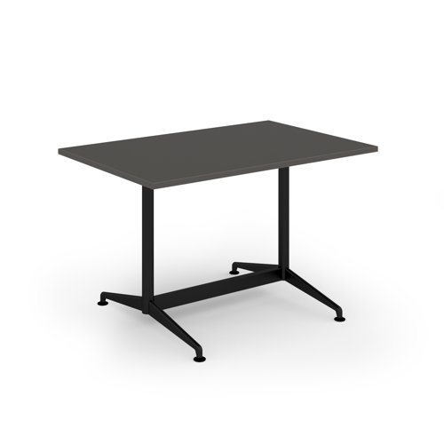 Loft dining table 1200w x 800d black frame and onyx grey top