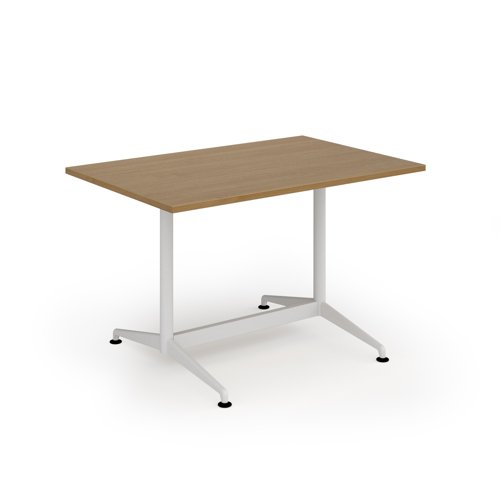 Loft dining table 1200w x 800d white frame and oak top