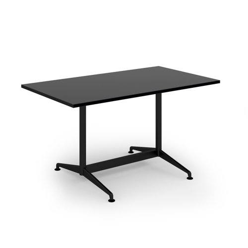 Loft dining table 1400w x 800d black frame and black top