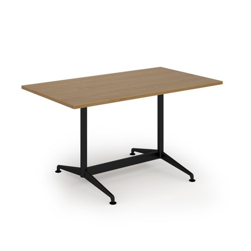 Loft dining table 1400w x 800d black frame and oak top