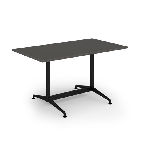Loft dining table 1400w x 800d black frame and onyx grey top