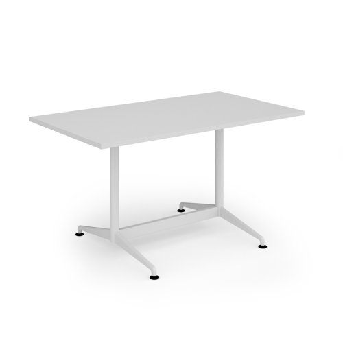 Loft dining table 1400w x 800d white frame and white top