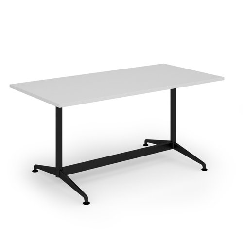 Loft dining table 1600w x 800d black frame and white top