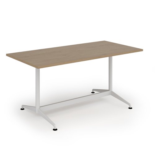 Loft dining table 1600w x 800d white frame and kendal oak top