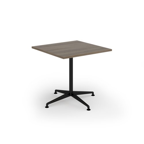 Loft dining table 800w x 800d black frame and nebraska oak