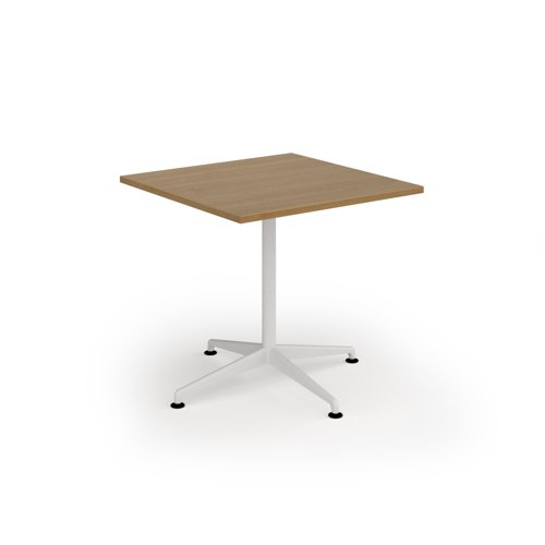 Loft dining table 800w x 800d white frame and oak top