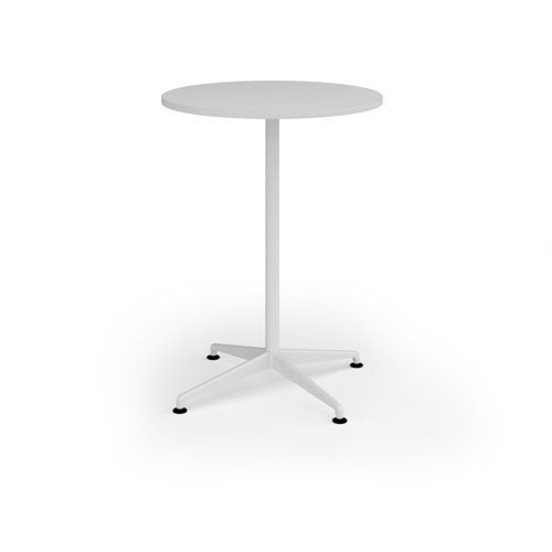 Loft circular poseur table 800 dia white frame white top