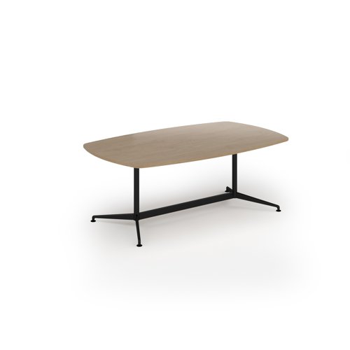 Loft barrel table 2000w x 1200d black frame and kendal oak top