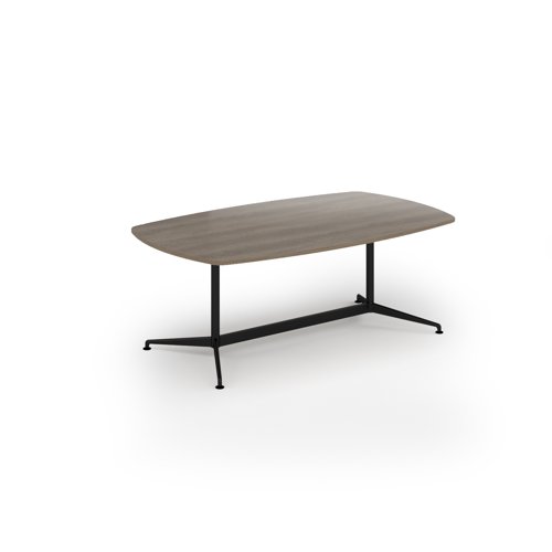 Loft barrel table 2000w x 1200d black frame and nebraska oak top