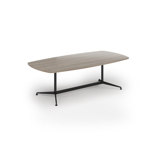 Loft barrel table 2400w x 1200d black frame and nebraska oak top