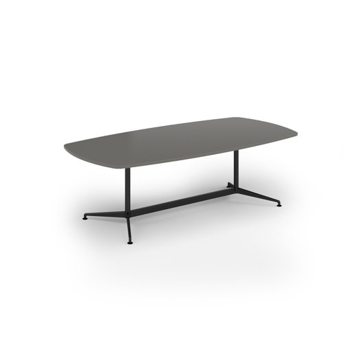 Loft barrel table 2400w x 1200d black frame and onyx grey top