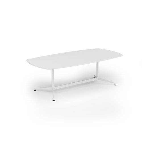 Loft barrel table 2400w x 1200d white frame and white top