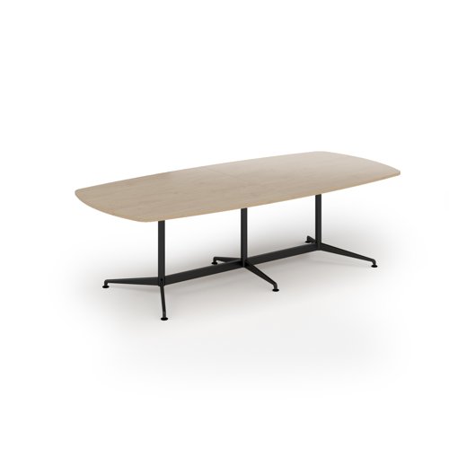 Loft barrel table 2600w x 1200d black frame and kendal oak top