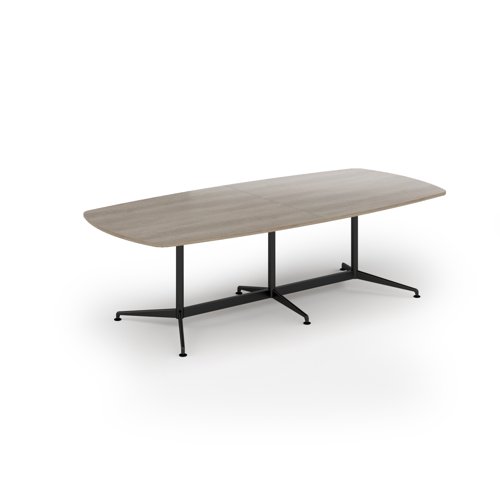 Loft barrel table 2600w x 1200d black frame and nebraska oak top
