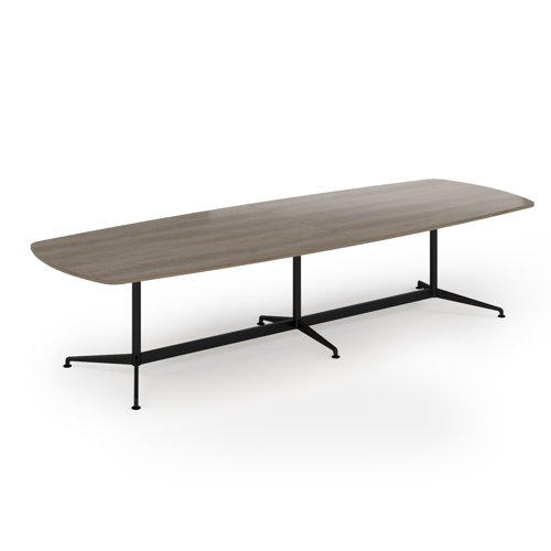Loft barrel table 3400w x 1200d black frame and nebraska oak top