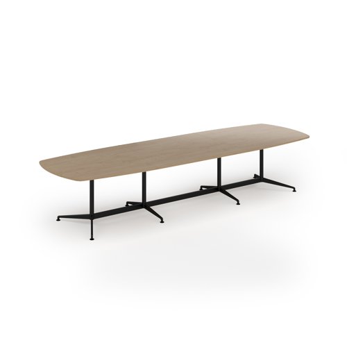 Loft barrel table 3800w x 1200d black frame and kendal oak top