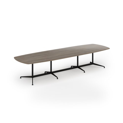 Loft barrel table 3800w x 1200d black frame and nebraska oak top