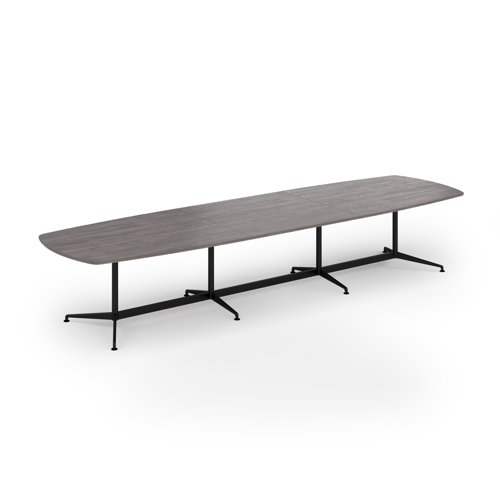Loft barrel table 4200w x 1200d black frame and grey oak top