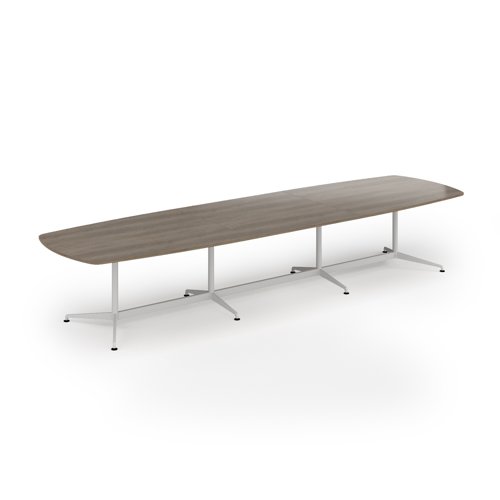 Loft barrel table 4200w x 1200d white frame and nebraska oak top