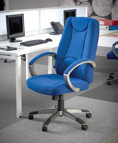 Lucca high back fabric managers chair - blue | LUC300T1-B | Dams International