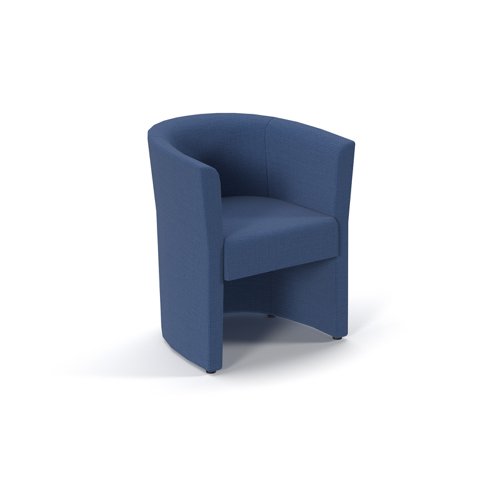 Luxe fabric single tub chair in Cobalt Blue