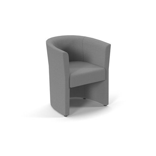 Luxe fabric single tub chair in Grey