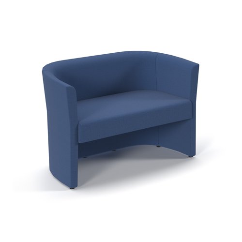 Luxe fabric double tub chair in Cobalt Blue