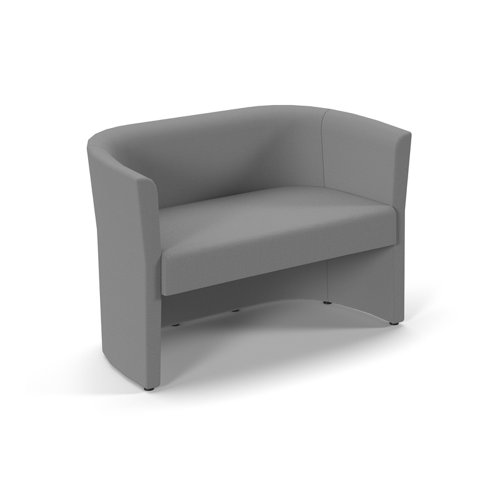 Luxe fabric double tub chair in Grey