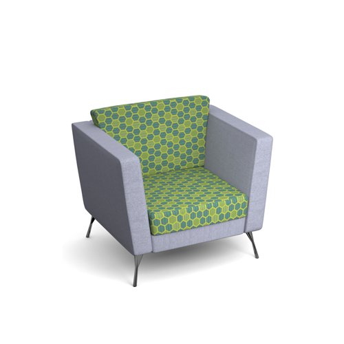 Lyric reception seating armchair with metal legs 900mm wide