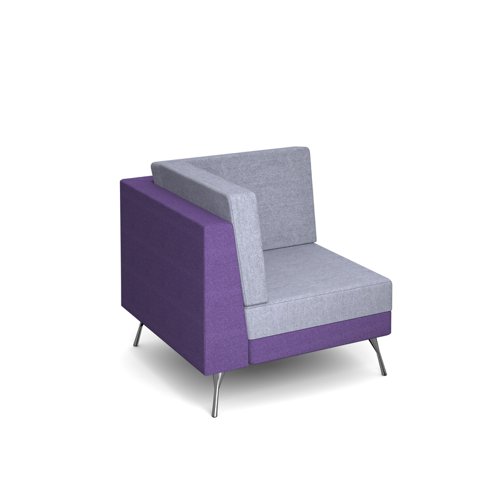 Lyric modular soft seating corner unit with metal legs