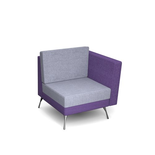 Lyric modular soft seating chair with left arm and metal legs