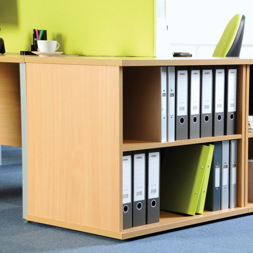Deluxe desk high bookcase 600mm deep - oak