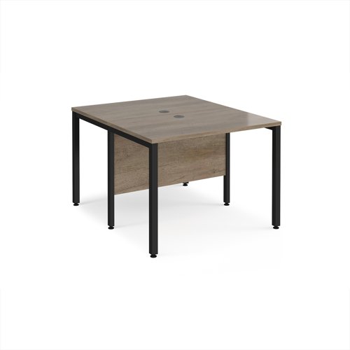 Maestro 25 back to back straight desks 1000mm x 1200mm - black bench leg frame, Nebraska Oak top