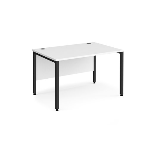 Maestro 25 straight desk 1200mm x 800mm - black bench leg frame, white top