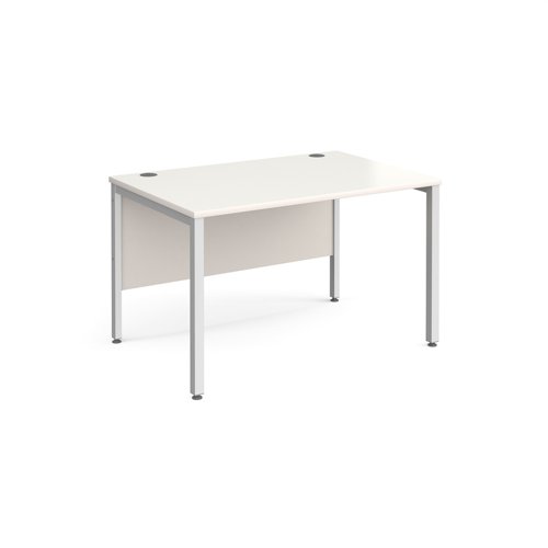 Maestro 25 straight desk 1200mm x 800mm - white bench leg frame, white top